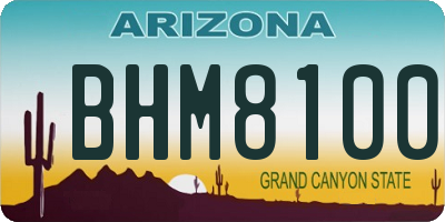 AZ license plate BHM8100