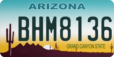 AZ license plate BHM8136