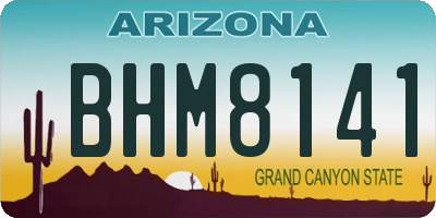 AZ license plate BHM8141