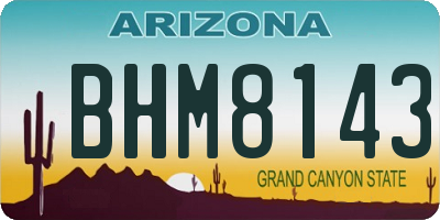 AZ license plate BHM8143