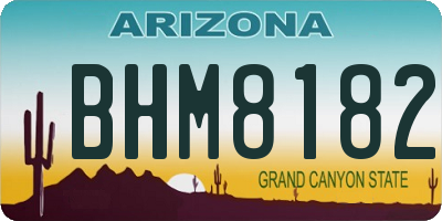 AZ license plate BHM8182