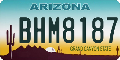 AZ license plate BHM8187