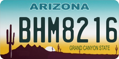 AZ license plate BHM8216