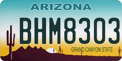 AZ license plate BHM8303