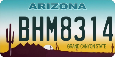 AZ license plate BHM8314
