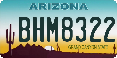 AZ license plate BHM8322