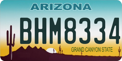 AZ license plate BHM8334