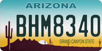 AZ license plate BHM8340