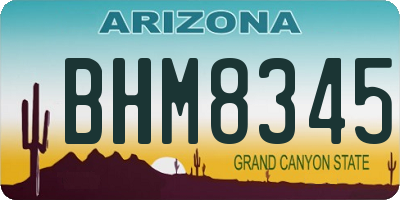 AZ license plate BHM8345