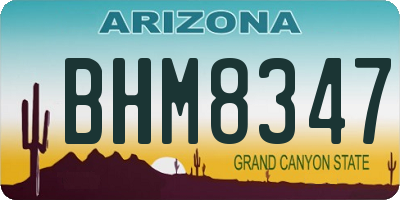AZ license plate BHM8347