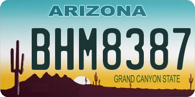 AZ license plate BHM8387