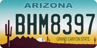 AZ license plate BHM8397
