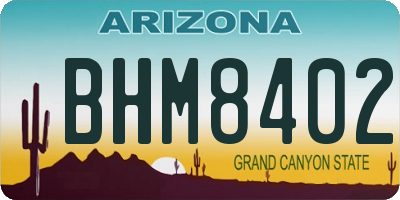 AZ license plate BHM8402