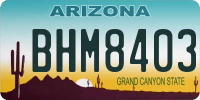 AZ license plate BHM8403