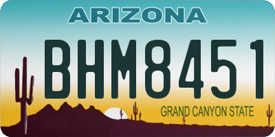 AZ license plate BHM8451