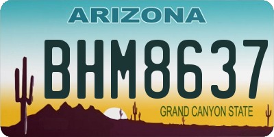 AZ license plate BHM8637