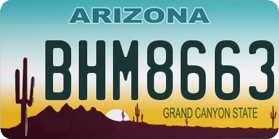 AZ license plate BHM8663