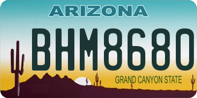 AZ license plate BHM8680
