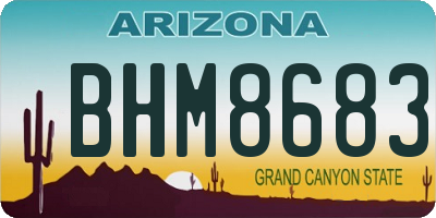 AZ license plate BHM8683