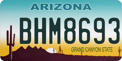 AZ license plate BHM8693