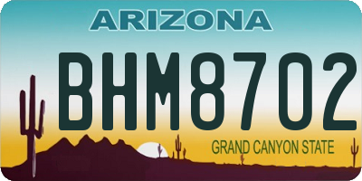 AZ license plate BHM8702