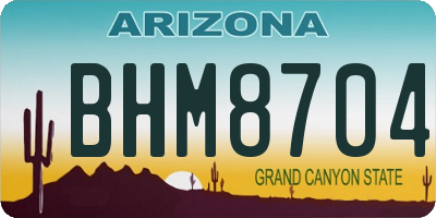 AZ license plate BHM8704