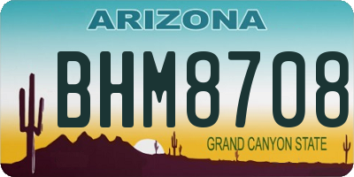 AZ license plate BHM8708