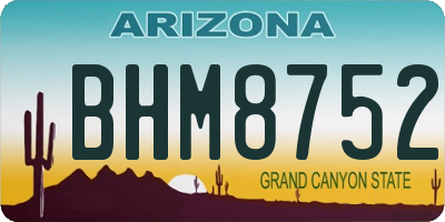 AZ license plate BHM8752