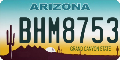 AZ license plate BHM8753