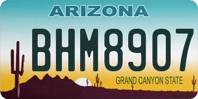 AZ license plate BHM8907