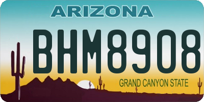 AZ license plate BHM8908