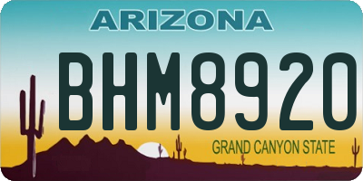 AZ license plate BHM8920