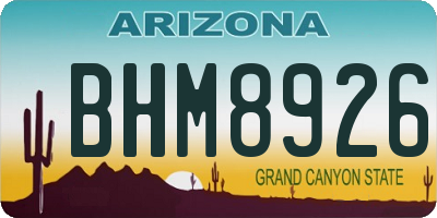 AZ license plate BHM8926