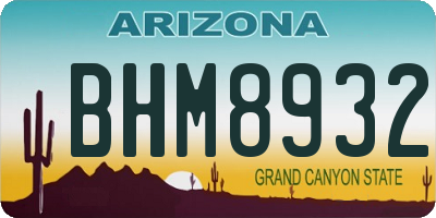 AZ license plate BHM8932