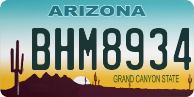 AZ license plate BHM8934