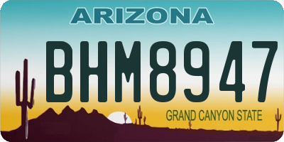 AZ license plate BHM8947