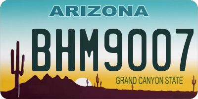 AZ license plate BHM9007