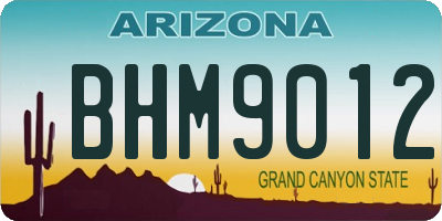 AZ license plate BHM9012