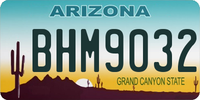 AZ license plate BHM9032