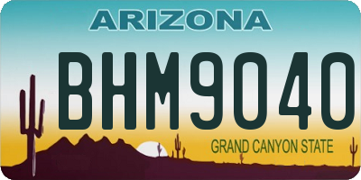 AZ license plate BHM9040