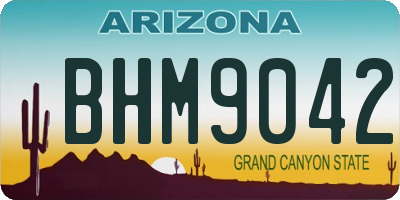 AZ license plate BHM9042