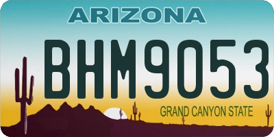 AZ license plate BHM9053