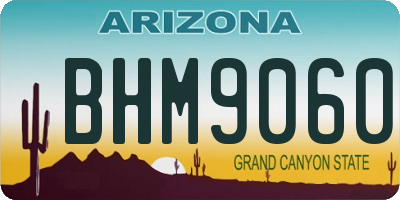 AZ license plate BHM9060