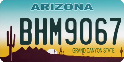 AZ license plate BHM9067