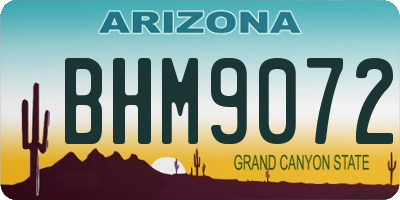 AZ license plate BHM9072