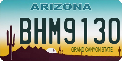 AZ license plate BHM9130