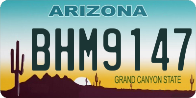 AZ license plate BHM9147
