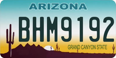 AZ license plate BHM9192