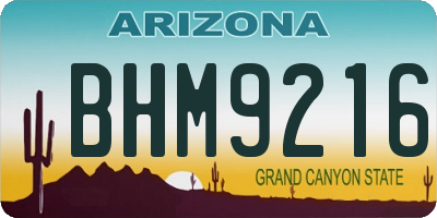 AZ license plate BHM9216
