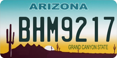 AZ license plate BHM9217